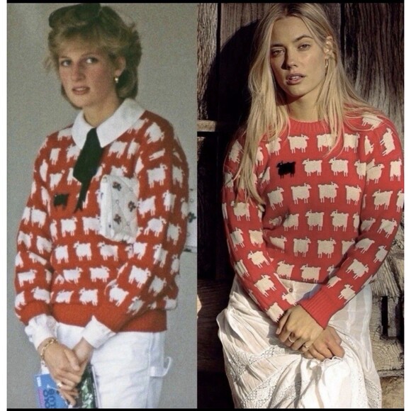 Warm & Wonderful x Rowing Blazers Princess Diana Black Sheep Wool Sweater Size S - Picture 5 of 16